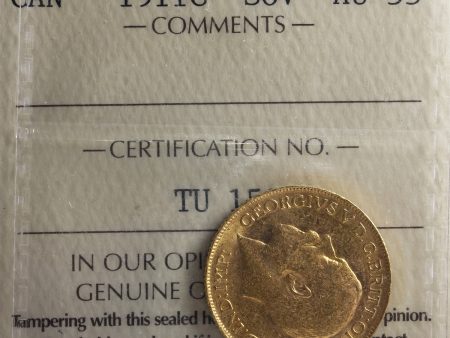 1911C Canada Gold Sovereign ICCS Certified AU-55 Sale