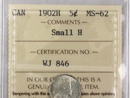 1902H Small H Canada 5-cents ICCS Certified MS-62 (WJ 846) Online Sale