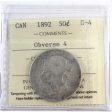 1892 Obv. 4 Canada 50-cents ICCS Certified G-4 Hot on Sale