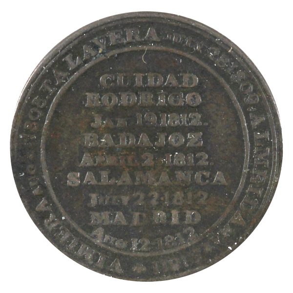 WE-11B8 (1812) Wellington Cuidad Rodrigo, Madrid 8 Leaves Token Very Fine (VF-20) For Sale