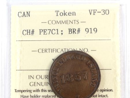 PE-7C1 1857 PEI Self Government & Free Trade Token ICCS Certified VF-30 (BR #919) For Cheap