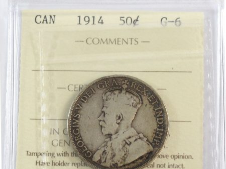 1914 Canada 50-cents ICCS Certified G-6 Online Sale