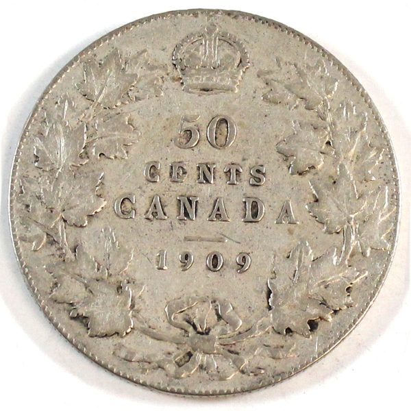 1909 Canada 50-cents F-VF (F-15) $ For Discount