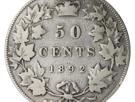 1892 Obv. 4 Canada 50-cents Fine (F-12) $ For Discount