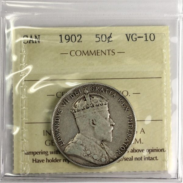 1902 Canada 50-cents ICCS Certified VG-10 Hot on Sale