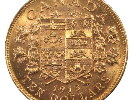 1913 Canada $10 Gold Uncirculated (MS-60) Online now