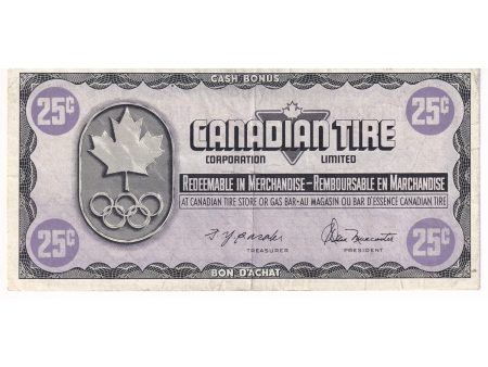 S5-D-MN 1976 Canadian Tire Coupon 25 Cents VF-EF For Cheap