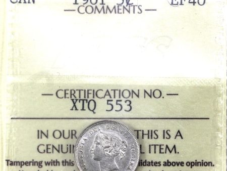 1901 Canada 5-cents ICCS Certified EF-40 Supply