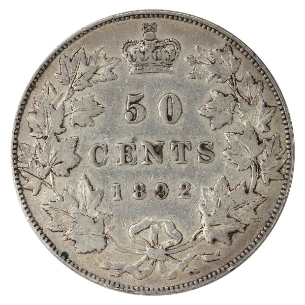 1892 Obv. 4 Canada 25-cents Very Fine (VF-20) $ Online now