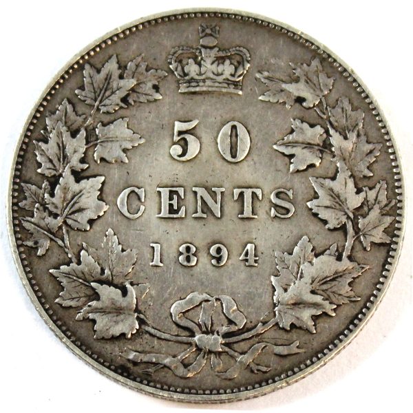 1894 Canada 50-cents Very Fine (VF-20) $ on Sale