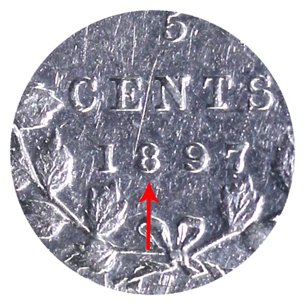 1897 Slender 8 Canada 5-cents ICCS Certified EF-40 Online