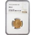 1912 Canada $5 Gold NGC Certified MS-61 Discount