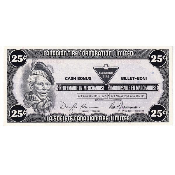 S8-D-CZ1 White C 1985 Canadian Tire Coupon 25 Cents AU-UNC Cheap