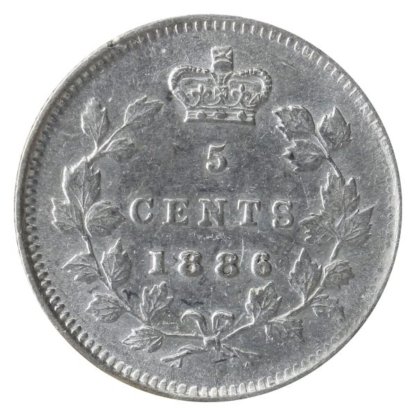 1886 Small 6 Canada 5-cents ICCS Certified EF-40 Supply