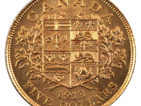 1913 Canada $5 Gold UNC+ (MS-62) $ Online