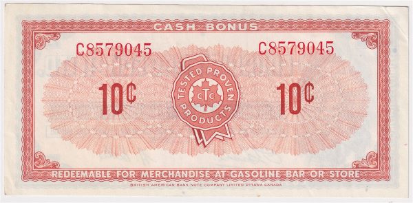 S1-C-C 1961 Canadian Tire Coupon 10 Cents Almost Uncirculated Online Hot Sale