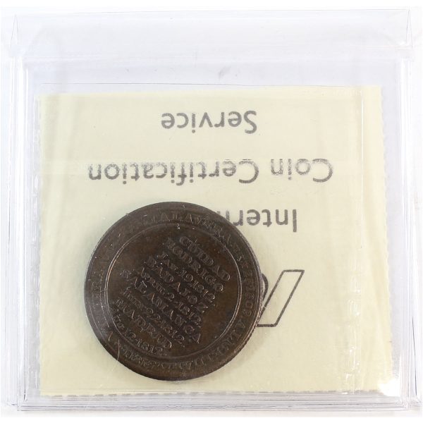 WE-11B Wellington Cuidad Rodrigo Halfpenny Token Wellington ICCS Cert. EF-40 BR #986 For Sale