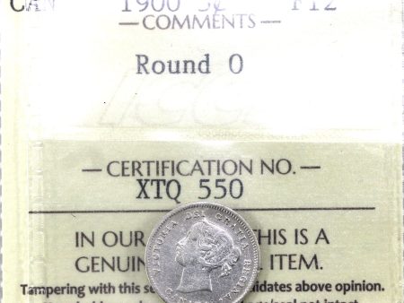 1900 Round O Canada 5-cents ICCS Certified F-12 Sale