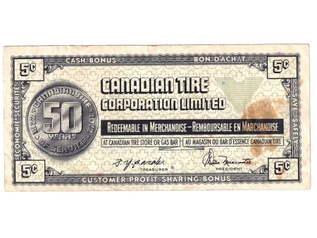 S2-B-S 1972 Canadian Tire Coupon 5 Cents Very Fine (Stain) Online