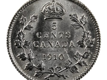 1910 Pointed Leaves Canada 5-cents UNC+ (MS-62) $ Online