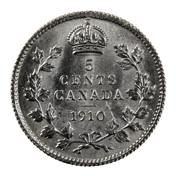 1910 Pointed Leaves Canada 5-cents UNC+ (MS-62) $ Online