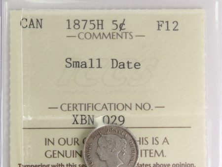 1875H Small Date Canada 5-cents ICCS Certified F-12 Online