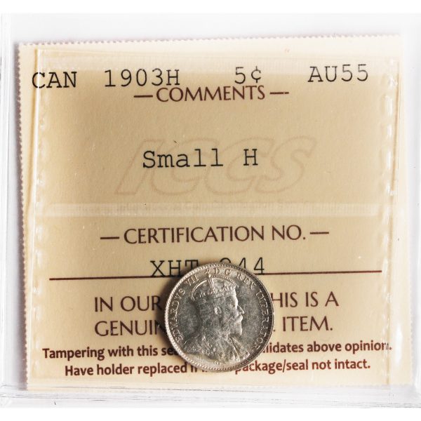 1903H Small H Canada 5-cents ICCS Certified AU-55 Online