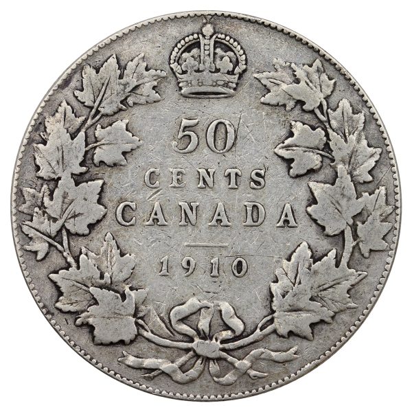 1910 Victorian Leaves Canada 50-cents VG-F (VG-10) $ Supply