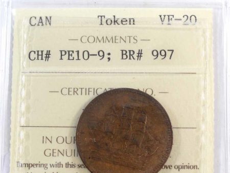 PE-10-9 No Date PEI Ships Colonies & Commerce Token ICCS Cert VF-20 BR# 997 on Sale