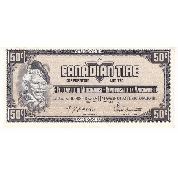 S4-E-EN 1974 Canadian Tire Coupon 50 Cents AU-UNC Fashion