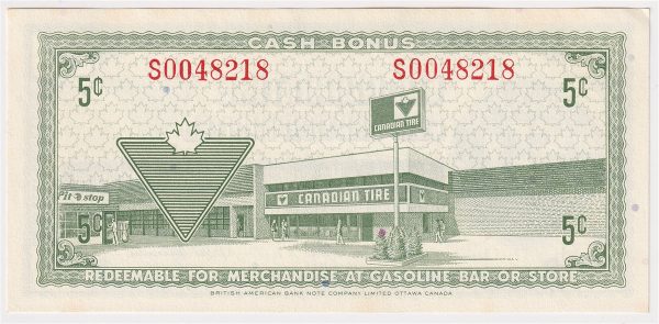 S2-B-S 1972 Canadian Tire Coupon 5 Cents Uncirculated Fashion