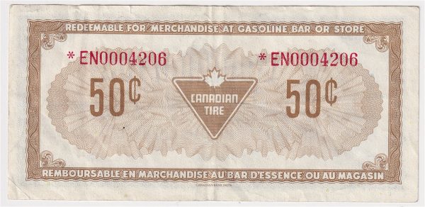 S4-Ea-*EN Replacement 1974 Canadian Tire Coupon 50 Cents VF-EF Online Sale