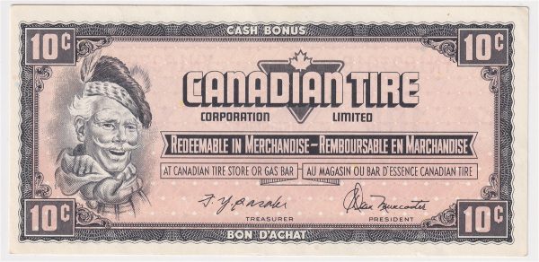 S4-C-YN 1974 Canadian Tire Coupon 10 Cents Uncirculated Discount