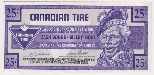 S17-Da1-90 Replacement 1992 Canadian Tire Coupon 25 Cents Almost Uncirculated Cheap