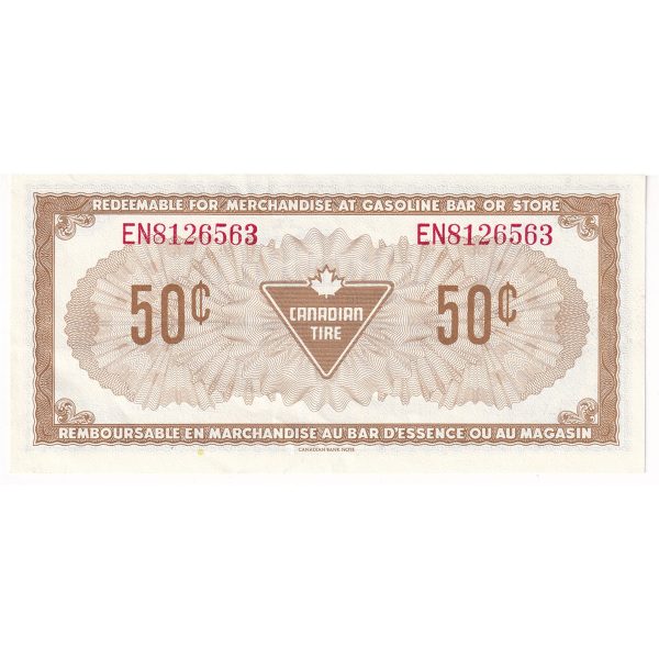 S4-E-EN 1974 Canadian Tire Coupon 50 Cents AU-UNC Fashion