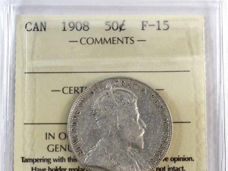 1908 Canada 50-cents ICCS Certified F-15 For Discount