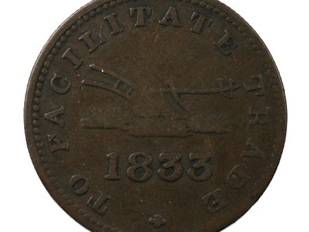 UC-12B2 1833 Upper Canada To Facilitate Trade Half Penny Token Fine (F-12) For Cheap