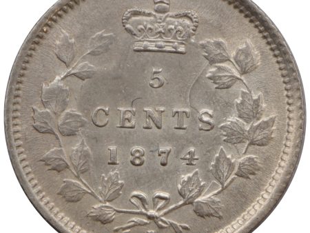 1874H Plain 4 Canada 5-cents AU-UNC (AU-55) $ Online now