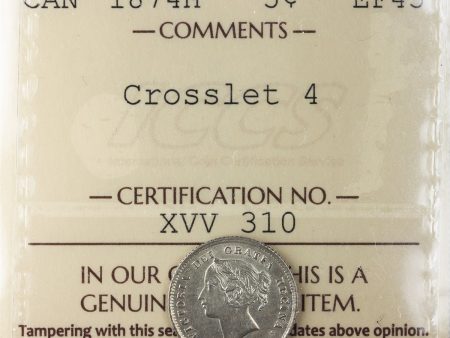 1874H Crosslet 4 Canada 5-cents ICCS Certified EF-45 Online now