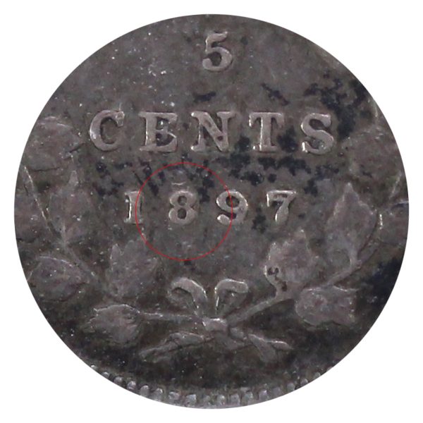 1897 Slender 8 Canada 5-cents ICCS Certified VF-20 Online