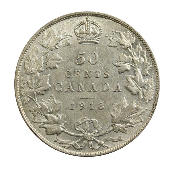 1918 Canada 50-cents EF-AU (EF-45) $ For Cheap