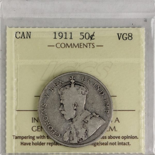 1911 Canada 50-cents ICCS Certified VG-8 Online