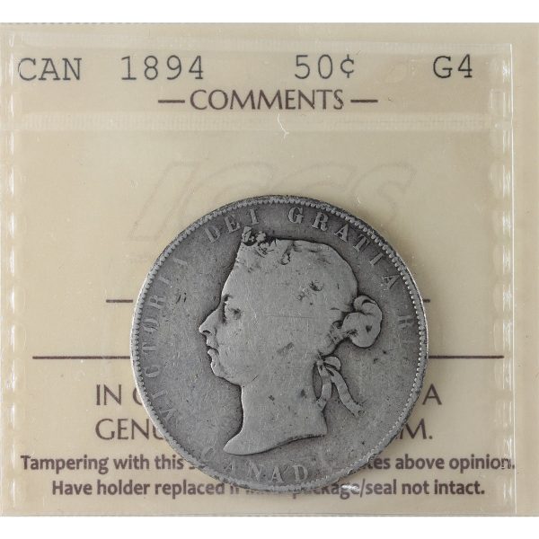 1894 Canada 50-cents ICCS Certified G-4 Online