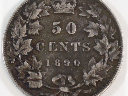 1890H Canada 50-cents F-VF (F-15) $ Cheap