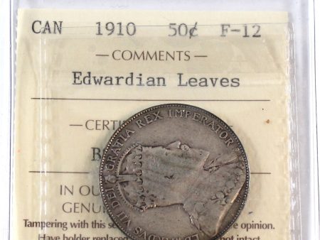 1910 Edwardian Leaves Canada 50-cents ICCS Certified F-12 Cheap