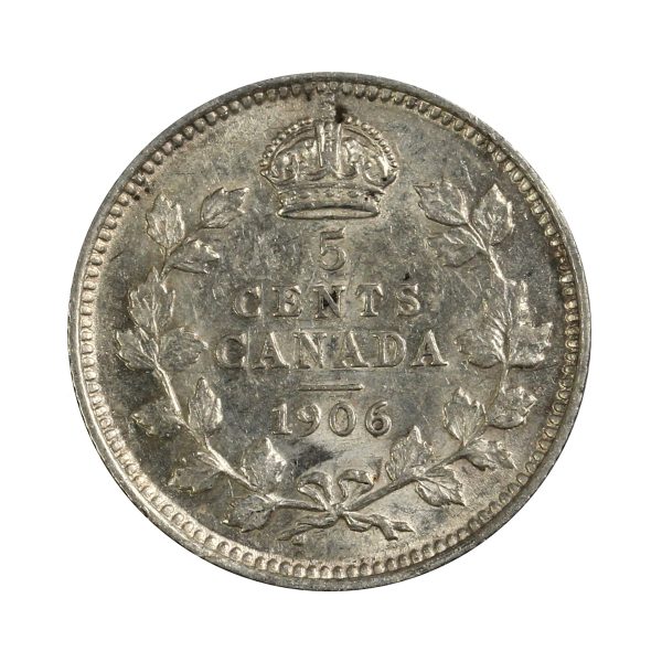 1906 Canada 5-cents Almost Uncirculated (AU-50) Discount