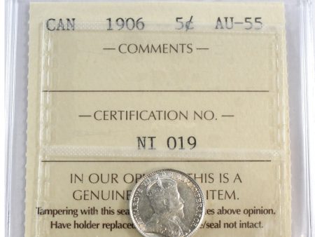 1906 Canada 5-cents ICCS Certified AU-55 Online