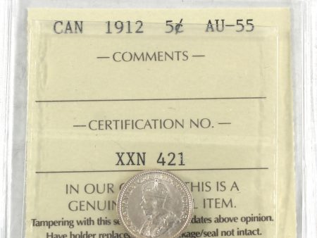 1912 Canada 5-cents ICCS Certified AU-55 Online Sale