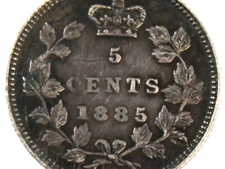 1885 Small 5 Canada 5-cents Extra Fine (EF-40) $ For Sale