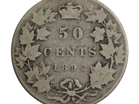 1892 Obv. 4 Canada 50-cents Very Good (VG-8) $ on Sale